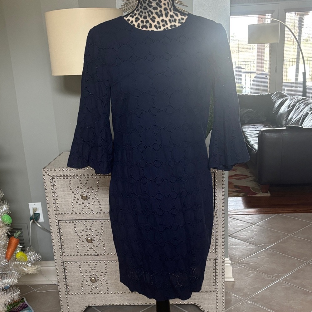 J. Crew Women’s Navy Eyelet Shift Dress